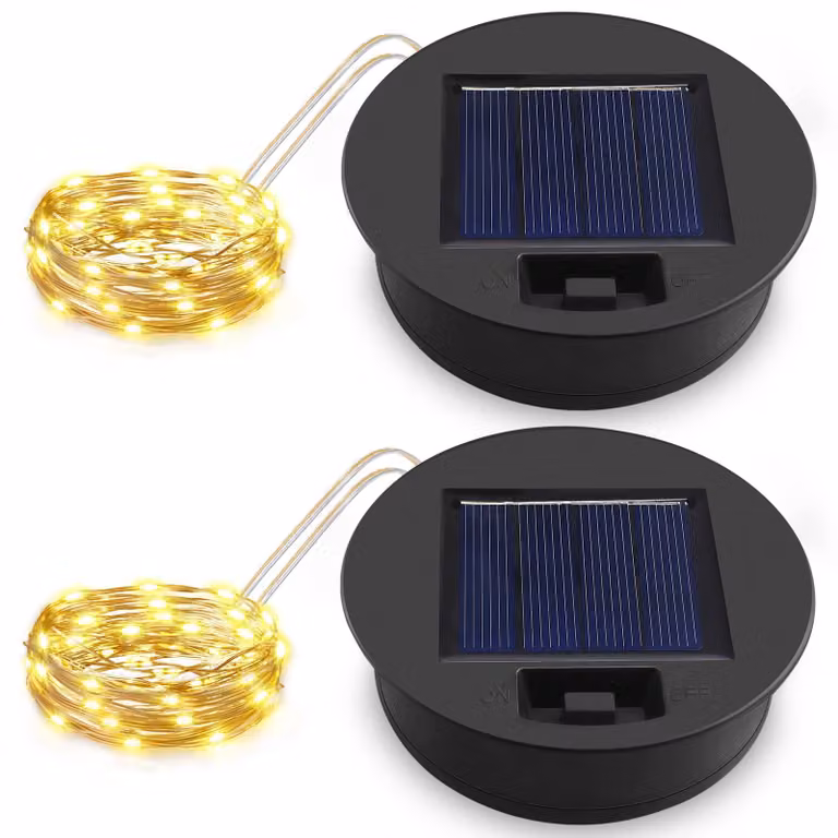 Copertura solare di ricambio, 8,44 cm, confezione da 2, 36 LED, luce bianco caldo, grado di protezione IP44