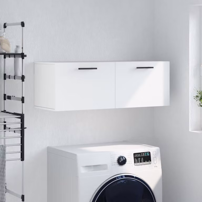 Mobile a parete vidaXL Bianco in Legno Multistrato e MDF, L 100 x P 36,5 x H 35 cm