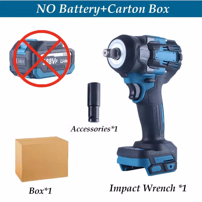 Avvitatore a percussione brushless - Avvitatore a percussione elettrico - 1200 Nm - 5 velocità - Alimentazione a batteria 18 V - Attacco quadrato da 1,27 cm - Senza batteria e senza caricabatterie