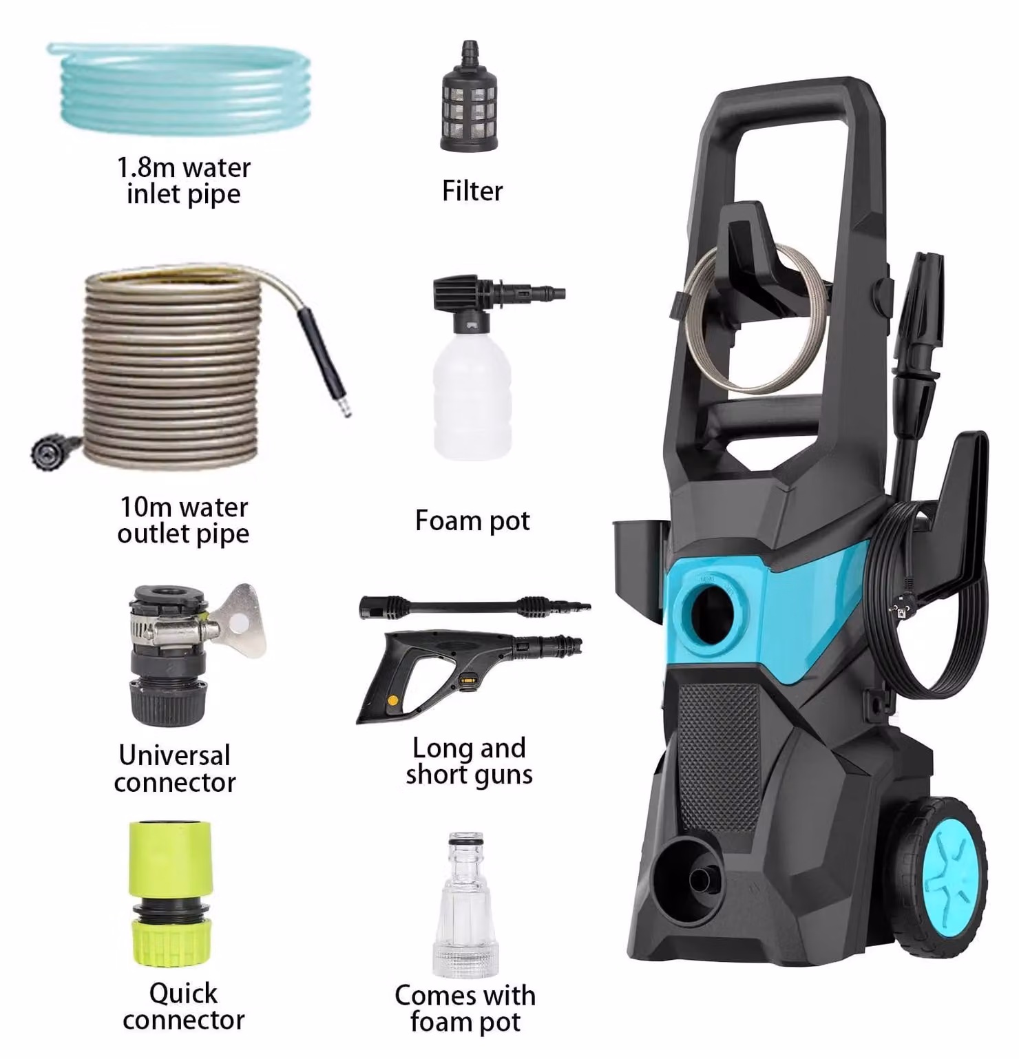 Idropulitrici elettriche – Pistola a pressione – 1500W – 135 bar – Lancia regolabile