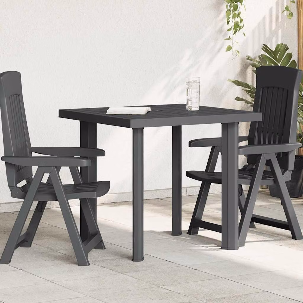 Maison Exclusive - Tavolo da giardino antracite 80x75x72 cm in plastica