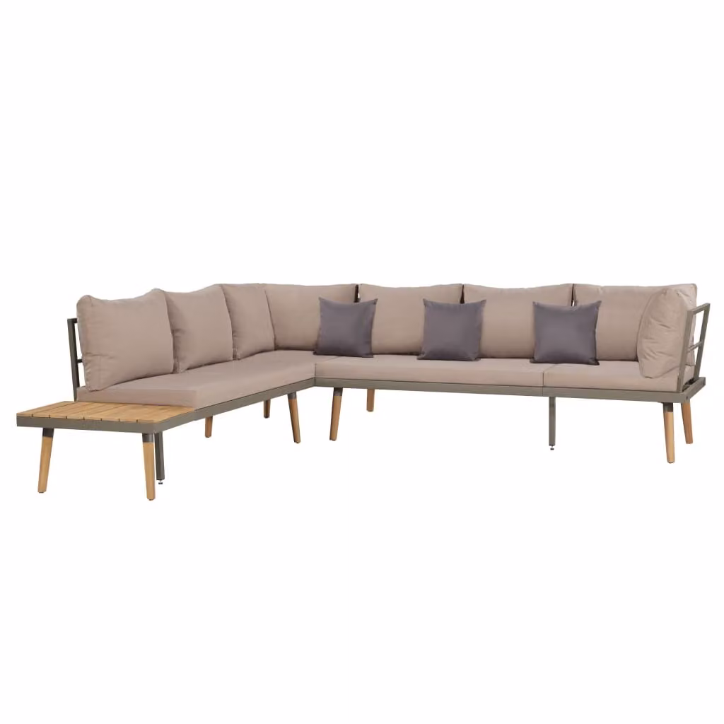 Set Divani da Giardino 4 pz con Cuscini Legno di Acacia Marrone
