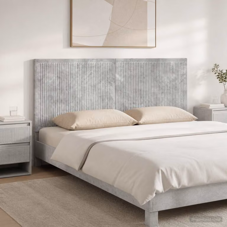 Testiera da muro vidaXL EDE con ripiano integrato, Grigio, L: 140 cm, H: 50 cm, P: 11,94 cm