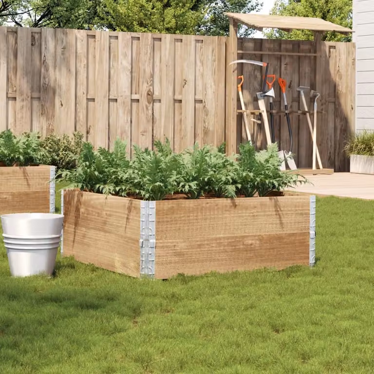 vidaXL Fioriera rialzata in legno e metallo marrone per giardino ornamentale o orto