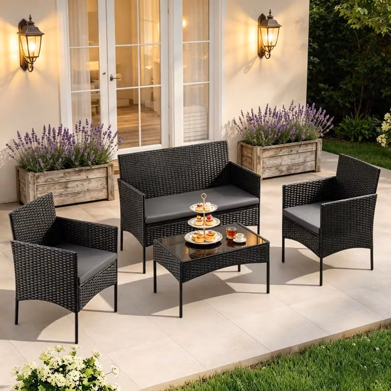 Set di mobili da esterno eleganti, set di mobili da giardino, set di mobili da salotto, set di mobili da balcone