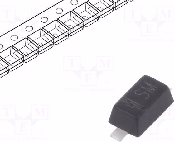 Diodo 10x: Diodo Schottky a commutazione, tecnologia SMD, 40V, 400mW, SD101CW. Diodi Schottky SMD, corrente diretta (F) 15mA
