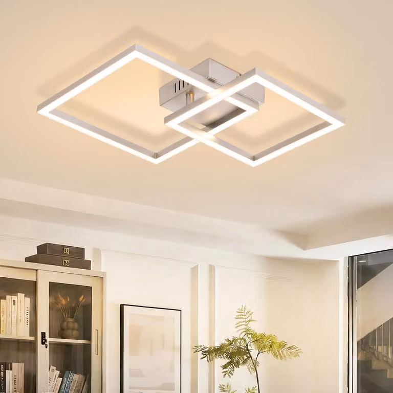 ZMH Lampada da soffitto LED Lampada da soffitto per cucina 20W Lampada da cucina 3000K Bianco caldo Lampada da camera da letto Argento Lampada da corridoio Lampade da soffitto angolari per corridoio Sala da pranzo