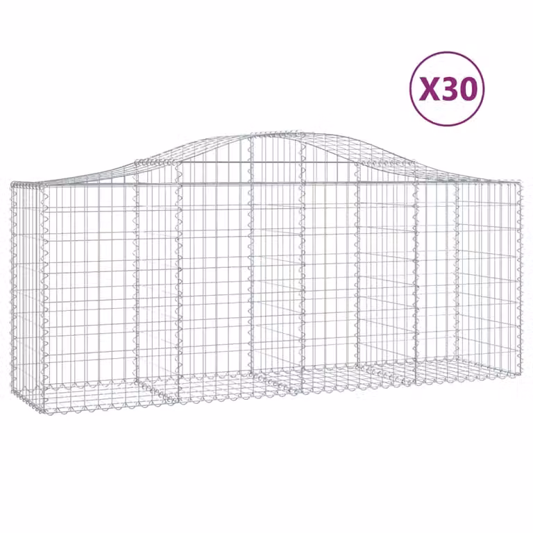 Cesti Gabbioni ad Arco 30 pz 200x50x80/100 cm Ferro Zincato