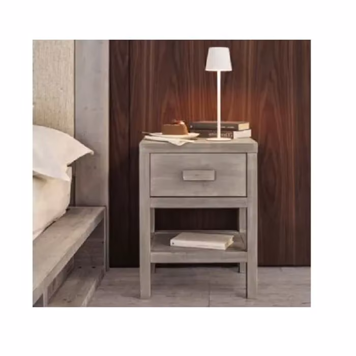 Comodino Cortina Mobili 2G con 1 cassetto in legno di abete grigio e beige L/P/H: 45 x 38 x 60 cm – 4