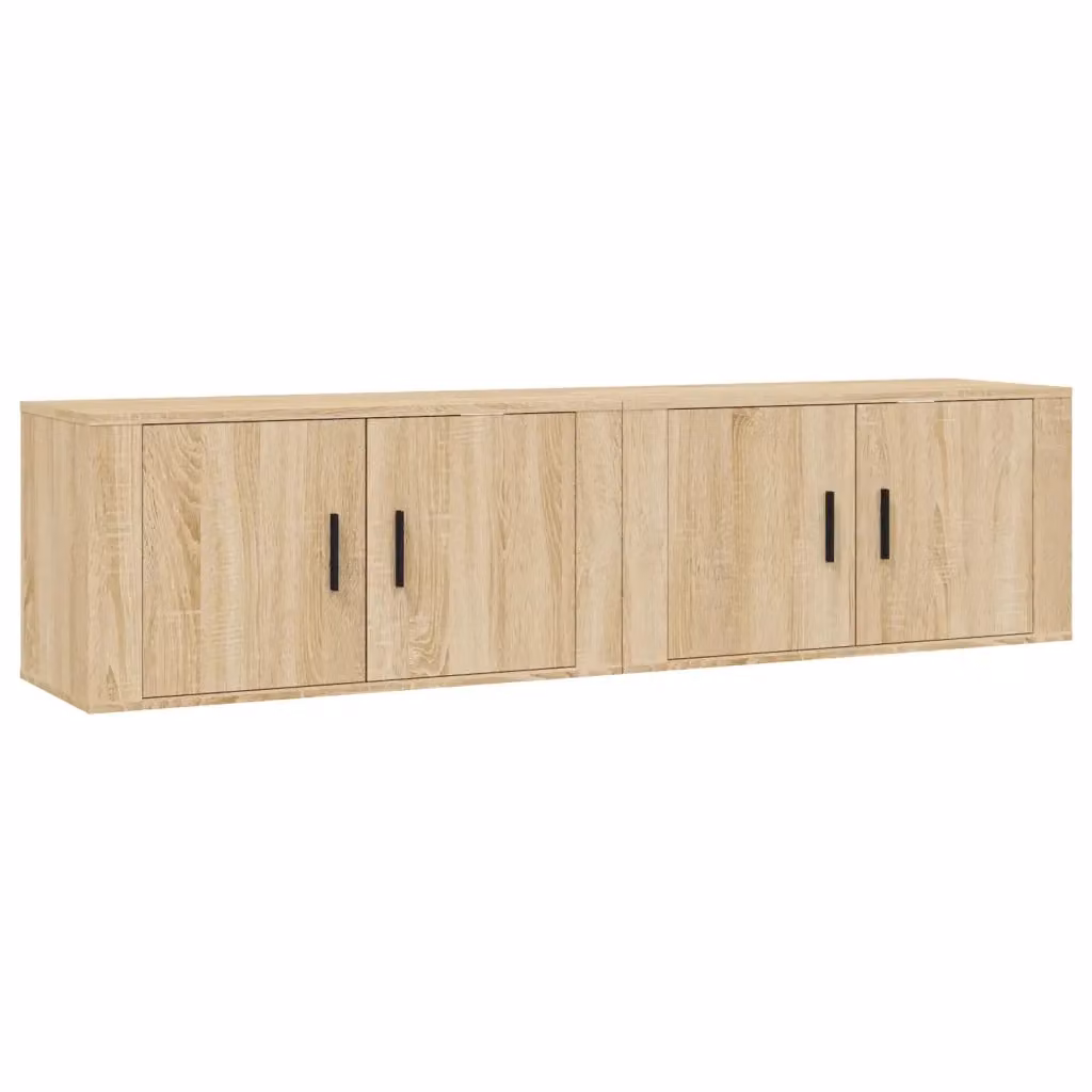 Set di 2 mobili porta TV da parete vidaXL in legno color rovere, L: 80 cm, P: 34,5 cm, H: 40 cm – 2