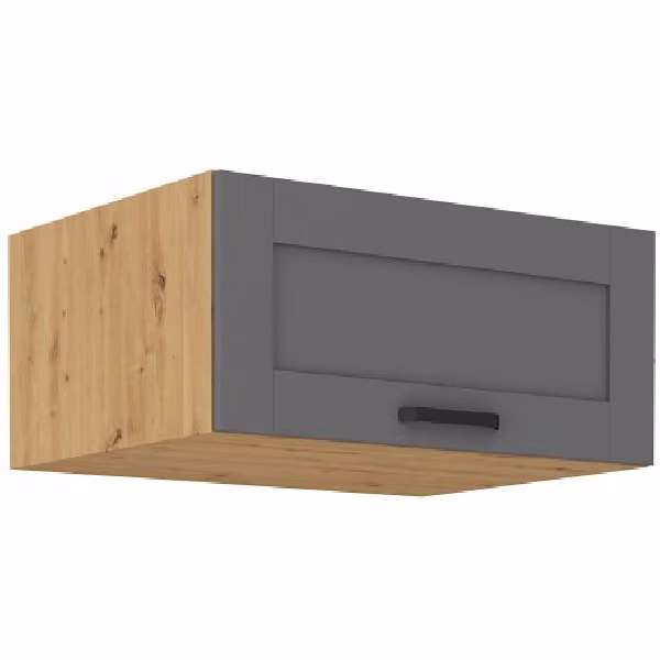 Cappa aspirante profonda LAILI - larghezza 80 cm, grigio / rovere artigianale