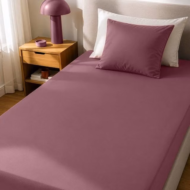 Lenzuolo con angoli in microfibra manopesca burgundy per 1 piazza e mezza, 120x200 cm