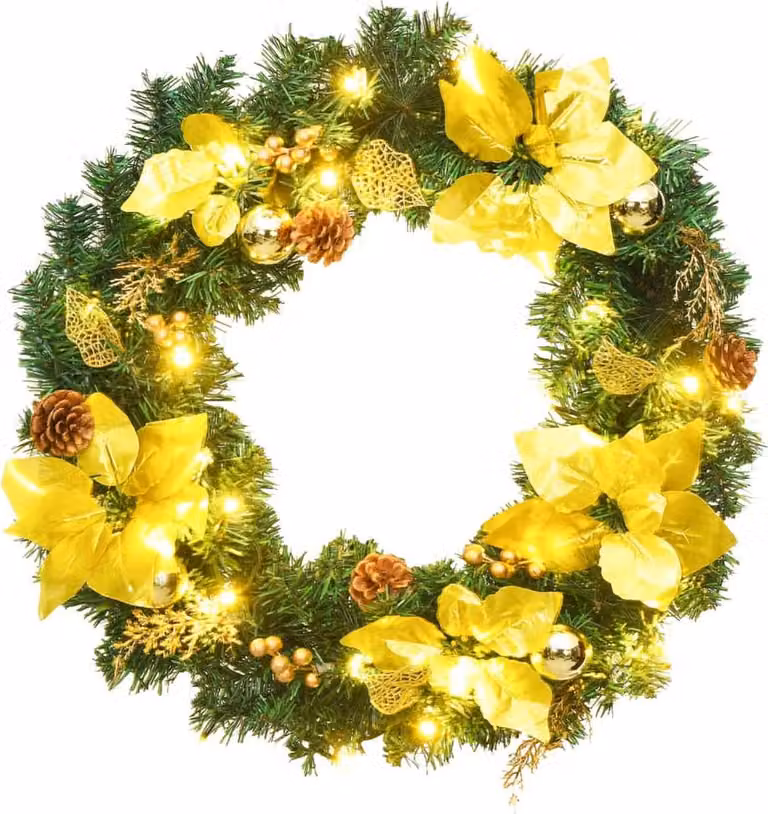 Ghirlanda natalizia con luci LED Verde 60 cm in PVC
