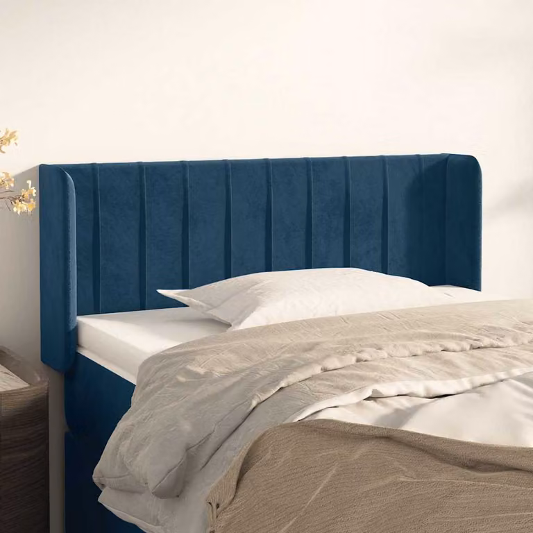Testiera per letto vidaXL in velluto blu scuro, L: 103 cm, P: 16 cm, H: 78-88 cm