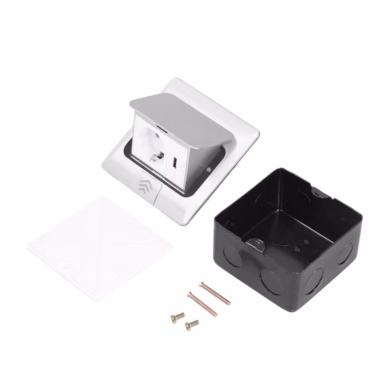 Presa a pavimento, presa pop-up integrata, standard UE, alimentazione USB, accessori 250 V, 16 AS, pop-up lento