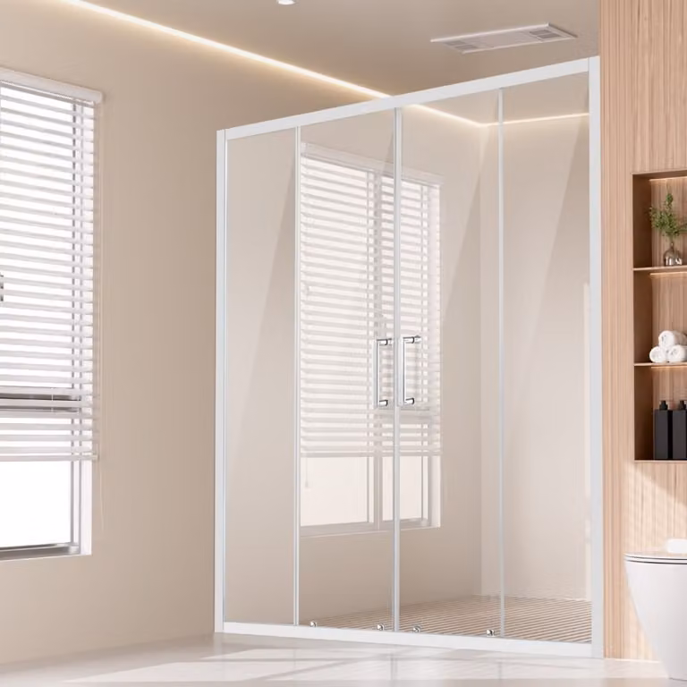 Porta scorrevole senza telaio per doccia - Cabina doccia 1469-1499x1778mm - Struttura in vetro a 4 ante - Soluzioni per il bagno