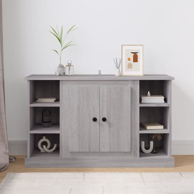 Credenza vidaXL in Legno Multistrato Grigio Sonoma L: 100 cm, P: 35,5 cm, H: 60 cm