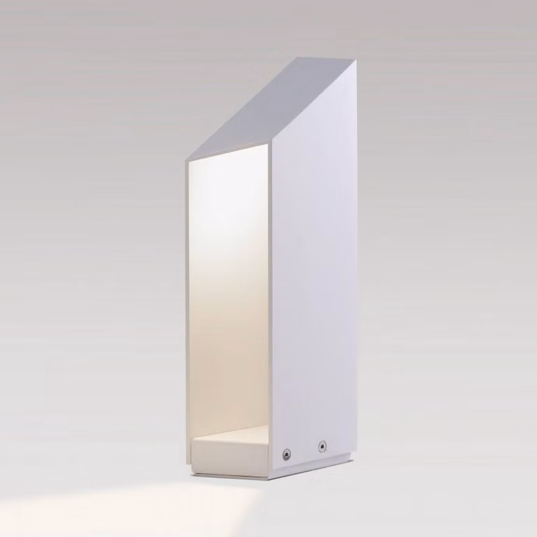 MARSET lampioncino LED Domus, altezza 37 cm, bianco, alluminio dimmerabile, Bianco / Opale, Alluminio, Design, Lampada LED da esterni