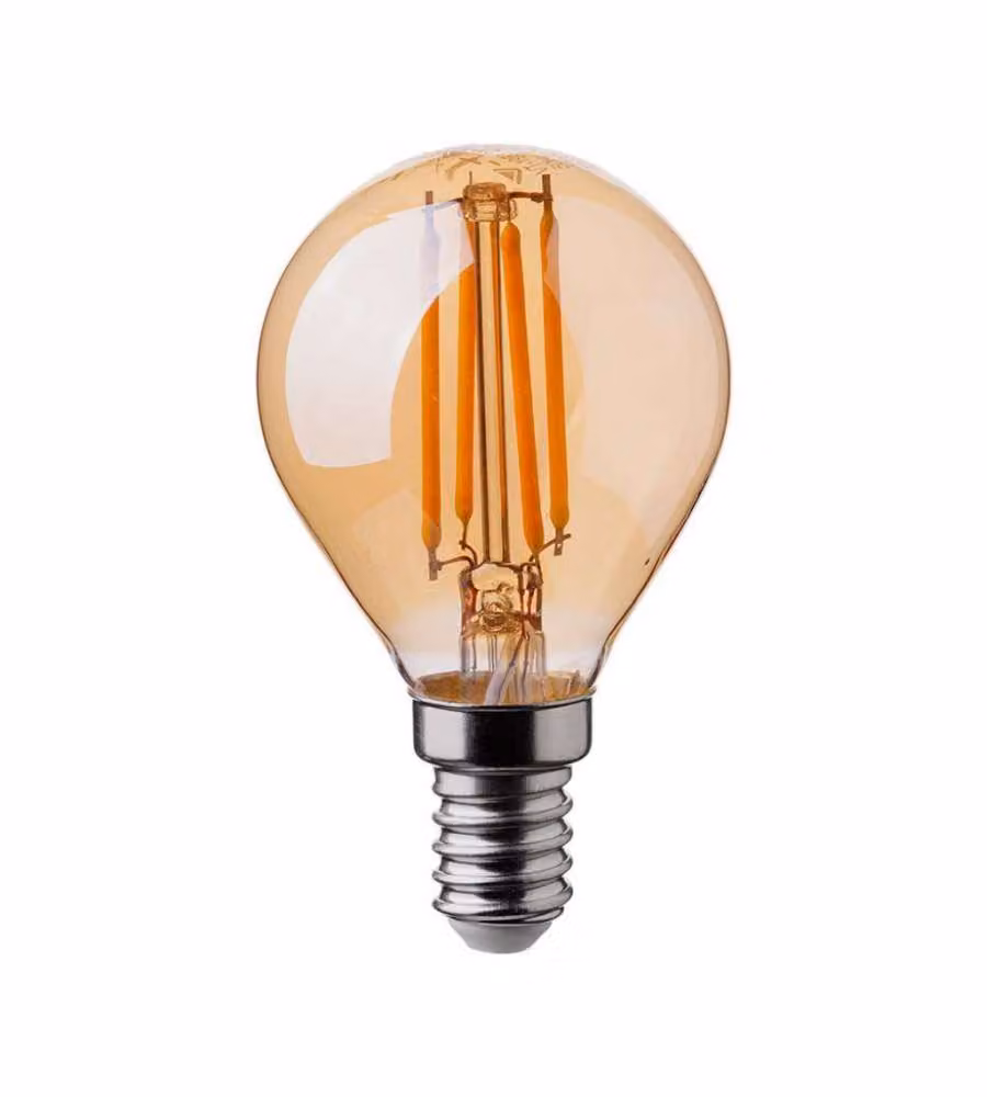 Lampadina LED E14 4W P45 Filamento Ambrato 2200K