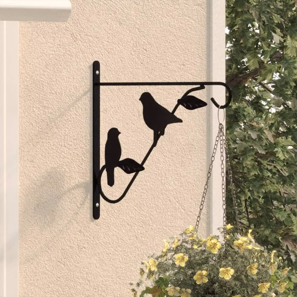 Set di 4 ganci per cesti pensili vidaXL in acciaio nero opaco