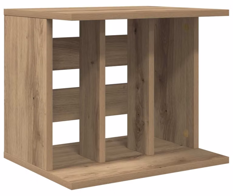 Contenitore per dischi in vinile, legno effetto rovere artigianale, 42 x 33 x 36 cm