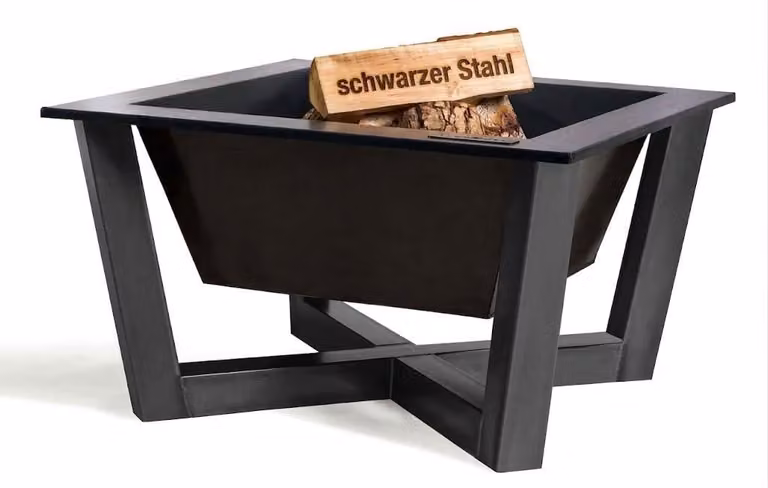 Braciere quadrato, 70 x 70 cm - Acciaio nero - Rivestito con vernice a polvere