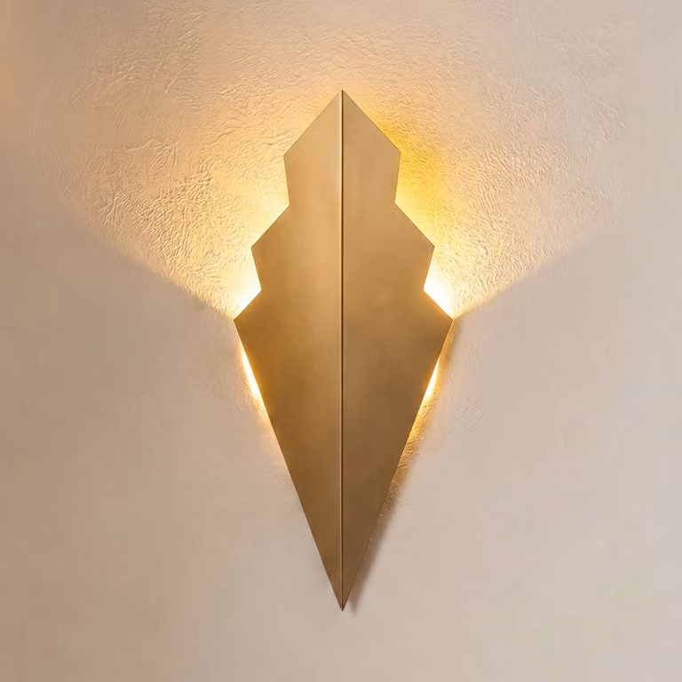 Applique ARROW, color oro, altezza 40 cm, metallo, G9 ARROW Opviq, dimmerabile, Ottone / Oro, Soggiorno / Sala da pranzo, Metallo, Applique
