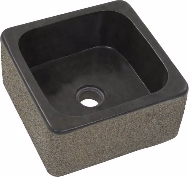 Lavandino in Pietra di Fiume Nero vidaXL L: 30 cm, P: 30 cm, H: 15 cm