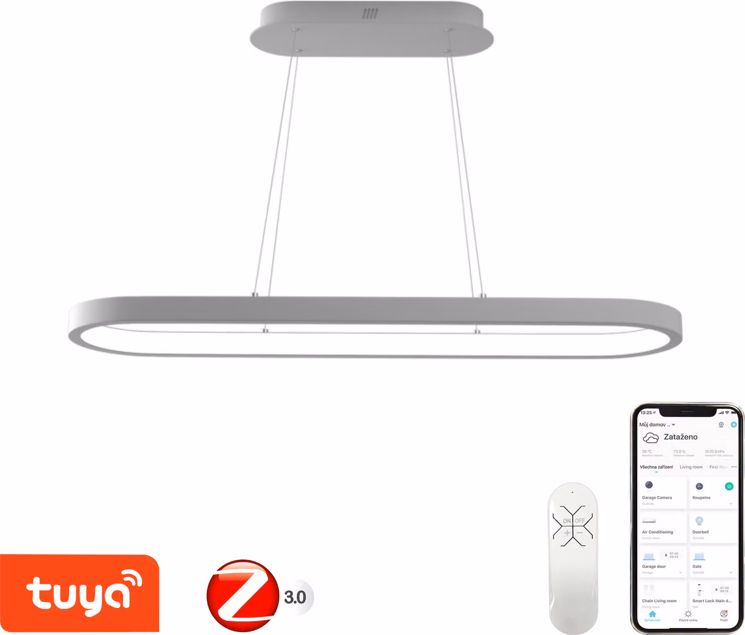 Immax NEO HIPODROMO Apparecchio a sospensione intelligente 120x30cm, 66W bianco Zigbee 3.0