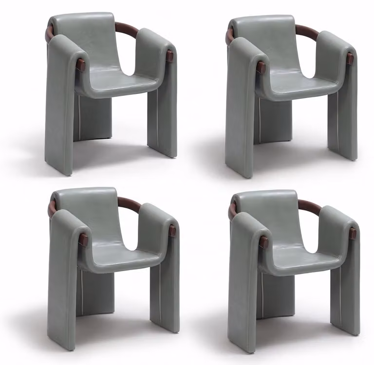 Sedie, design moderno, grigio, ecopelle, legno, alta qualità, esclusive, eleganti
