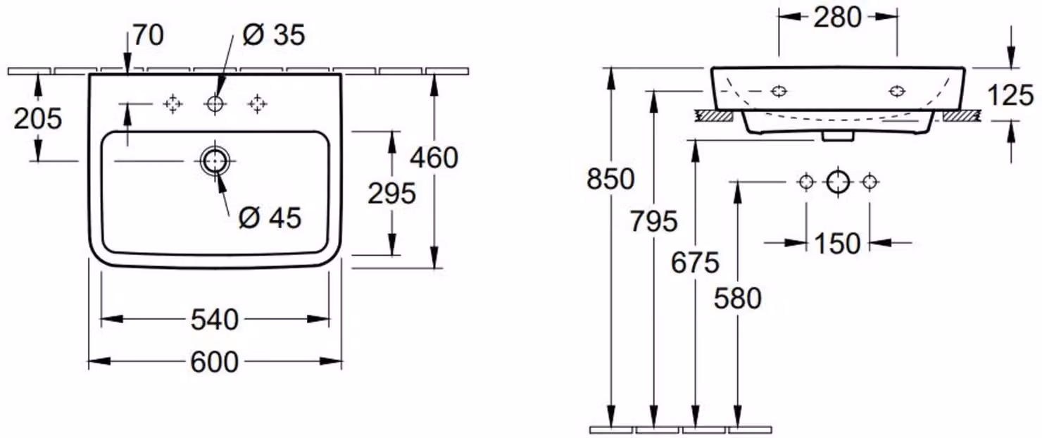 Villeroy & Boch O.novo - Lavabo da appoggio, 650x460 mm, con sfioratore, foro per miscelatore, CeramicPlus, bianco alpino 4A41KGR1