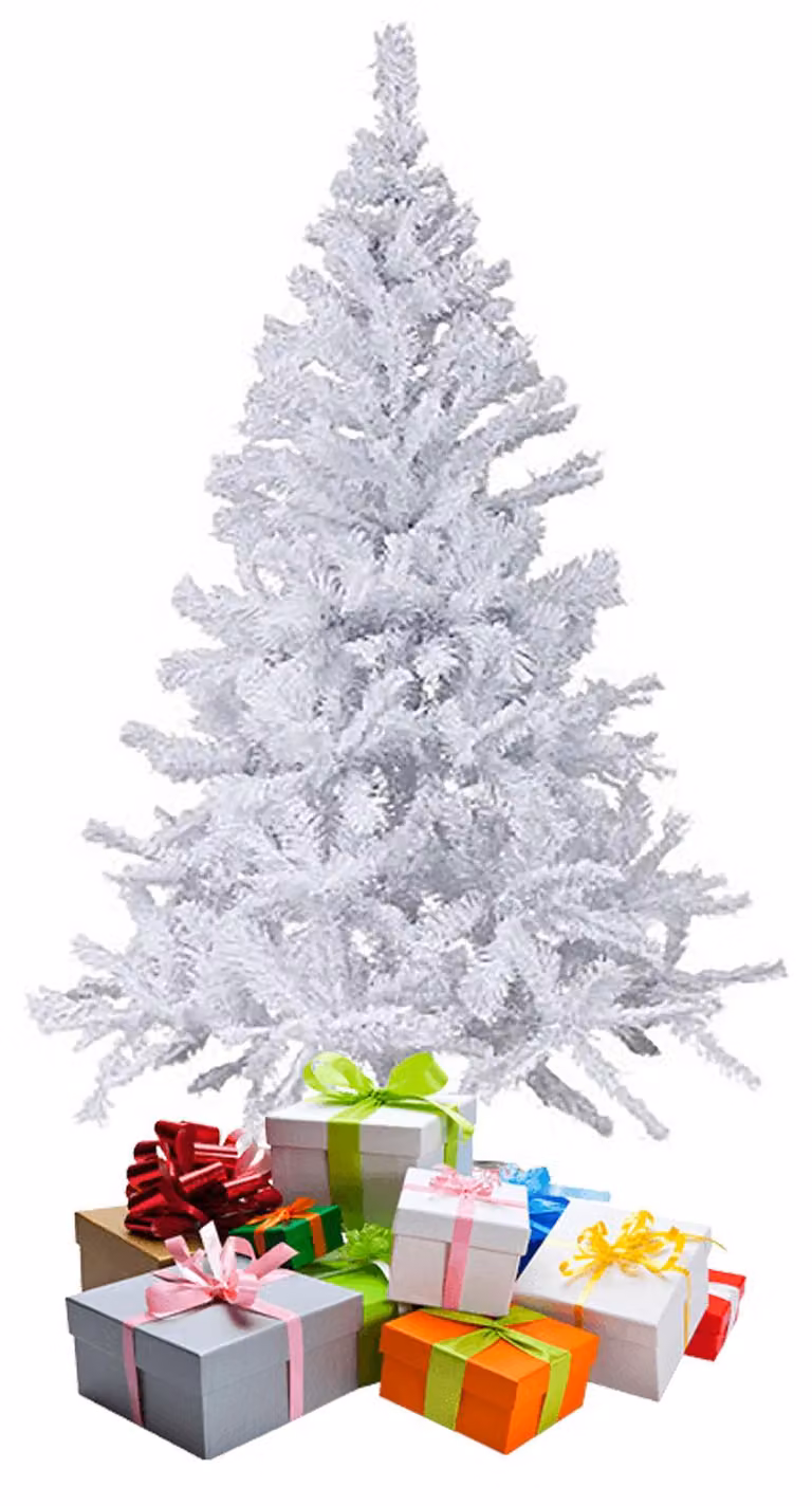 Albero di Natale 120 cm m incl. supporto bianco