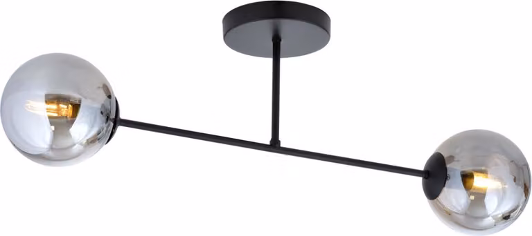 Lampada da soffitto Emibig 2xE14 10W ROMA 2 con paralume color grafite 1245/2