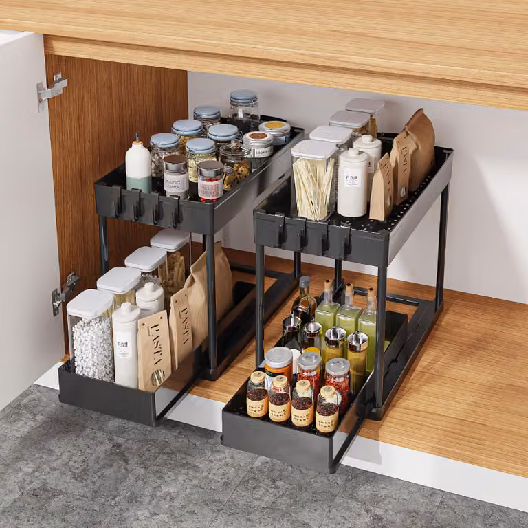 Organizer per lavello Minicee a 2 ripiani, estraibile, con accessori