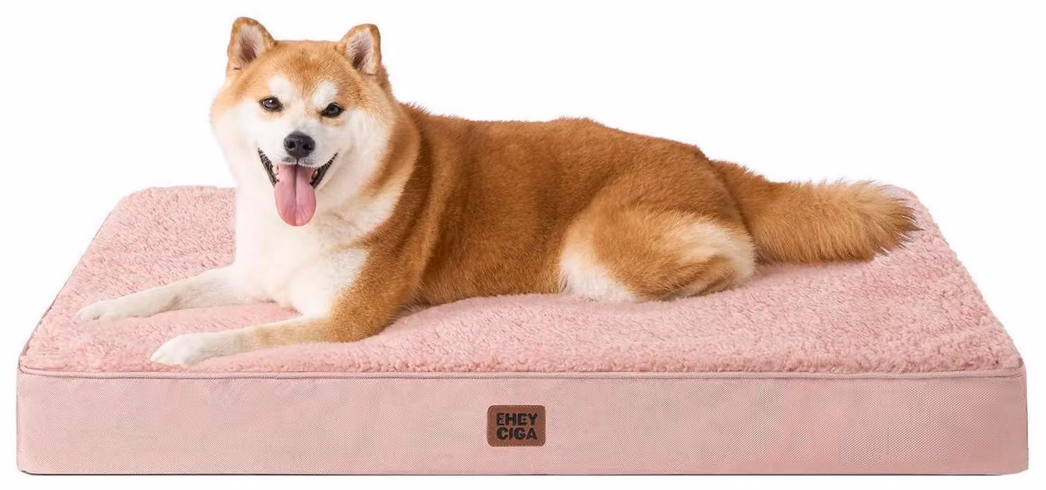 Cuccia ortopedica per cani, colore rosa scuro, dimensioni 91x68 cm, adatta a cani di taglia media