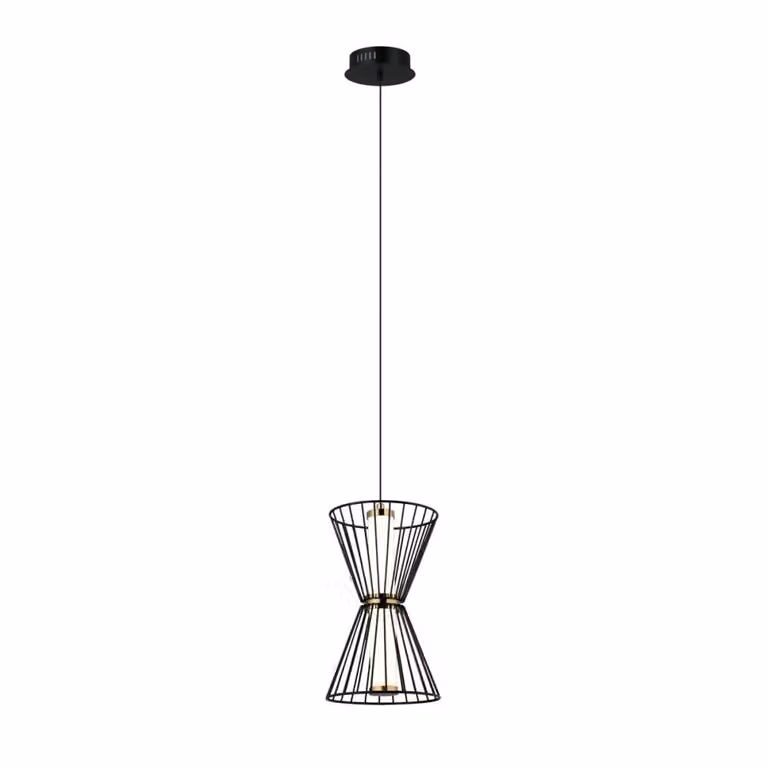 Lampada a sospensione decorativa per soggiorno sopra il tavolo filo nero geometrico colore caldo LED 8W SANKE Italux