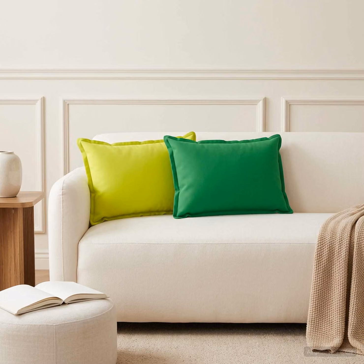 vidaXL Cuscino con cuscino HOUTEN 6 pz Verde Poliestere