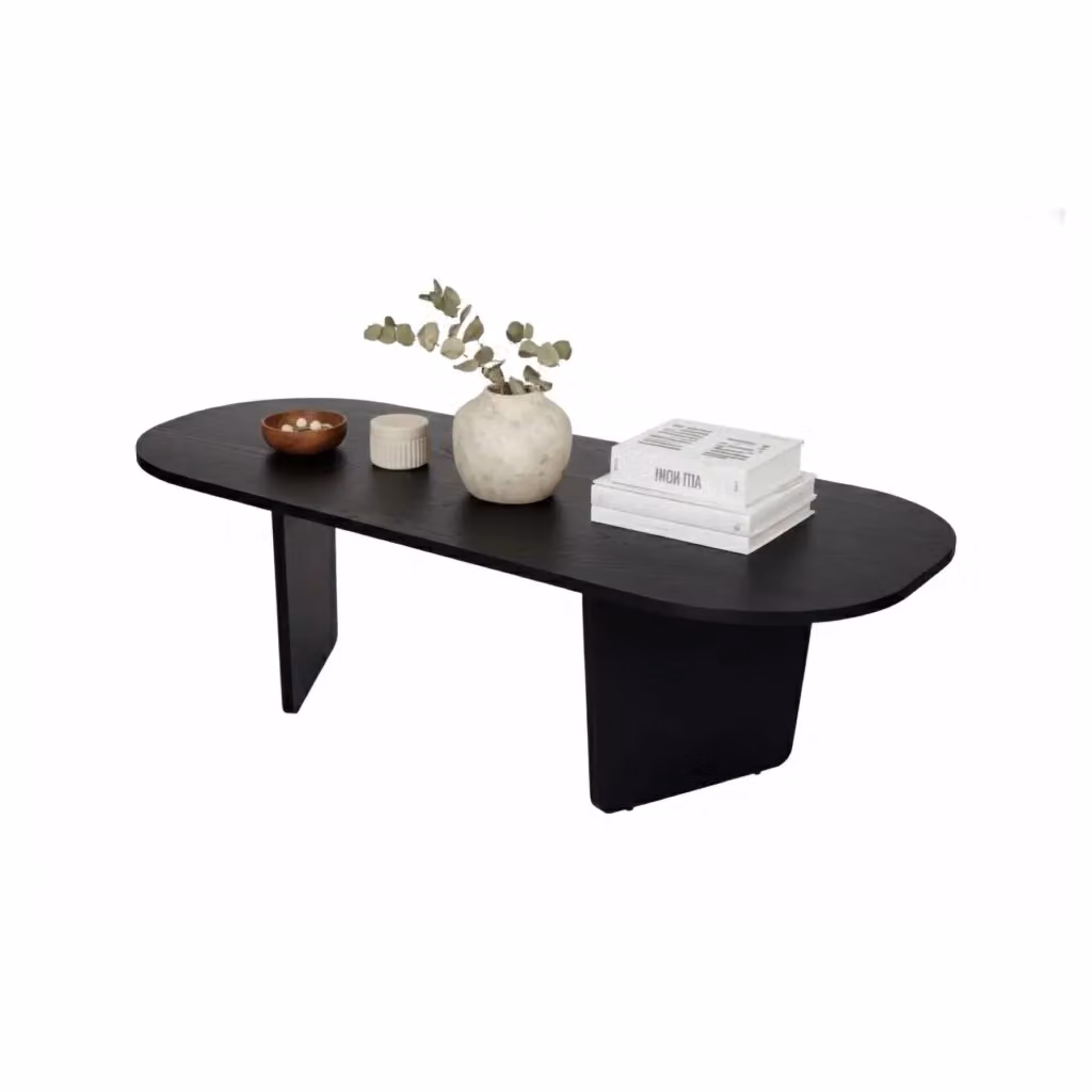 DMORA Tavolino da Salotto Dozza Ovale Nero L: 130 cm, P: 65 cm, H: 40 cm – 2