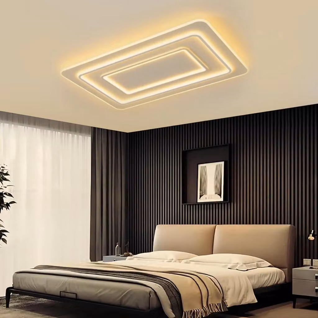 Plafoniera moderna UNIVERSO con tecnologia LED da 123W, luce CCT regolabile da 3000K a 6500K, controllo Bluetooth e telecomando, colore bianco – 2