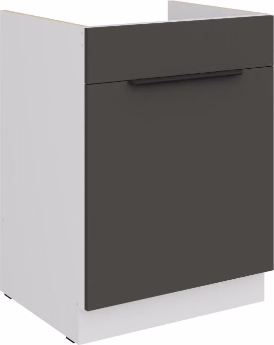 Mobile base lavello LUNARA - larghezza 60 cm, grafite / bianco