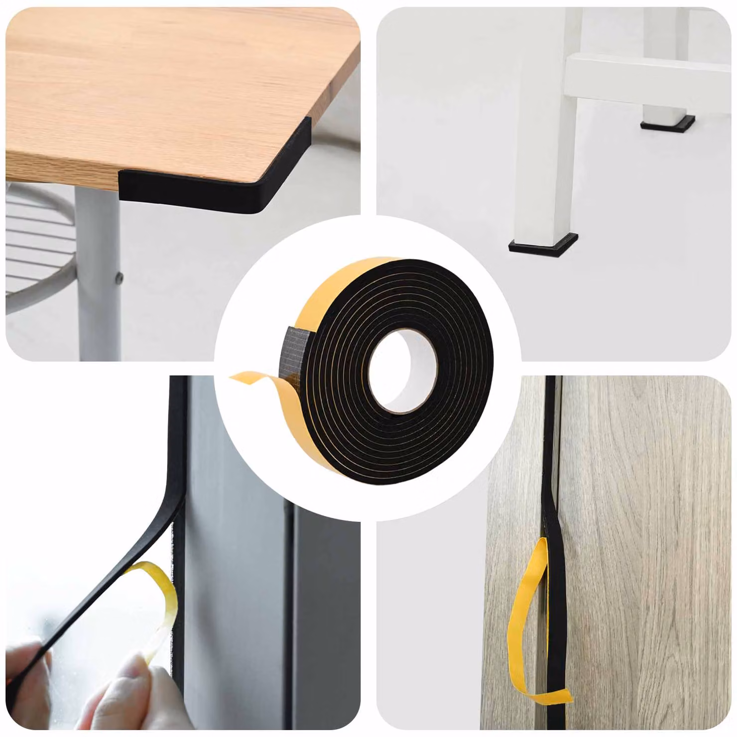 vidaXL Set di 20 pezzi di nastro adesivo in schiuma biadesivo nero, Larghezza: 40 mm, Lunghezza: 5 m