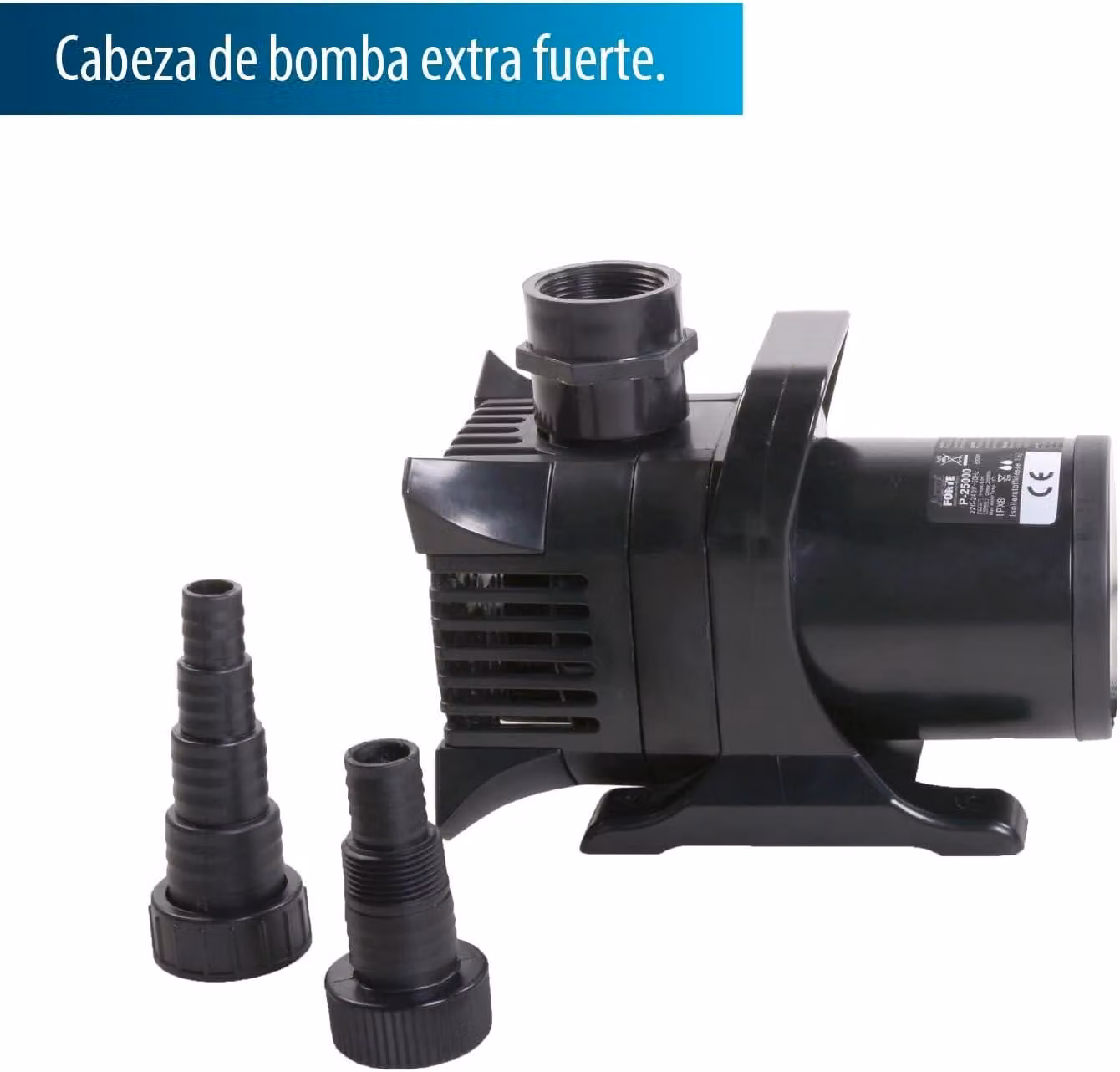 Pompa per laghetto P-25.000, 520 watt, portata massima di 25 m³/ora, altezza di sollevamento massima di 8 metri, elevata capacità di sollevamento, pompa in grado di gestire particelle di sporco fino a 6 mm