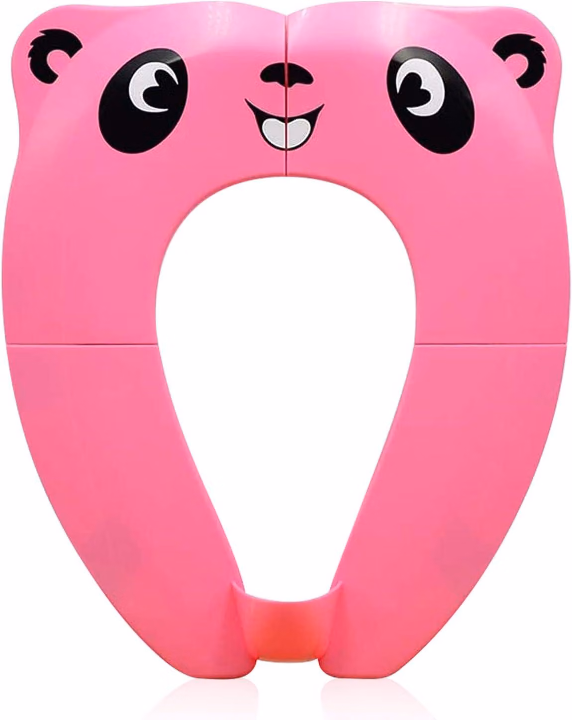 Seggiolino per WC per bambini, pieghevole, ideale per l'addestramento all'uso del bagno, motivo "Panda rosa", con 8 piedini antiscivolo, e sacchetto per il trasporto