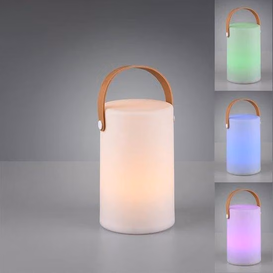 Lampada da tavolo a batteria, 1 W, LED RGB, bianca, in plastica