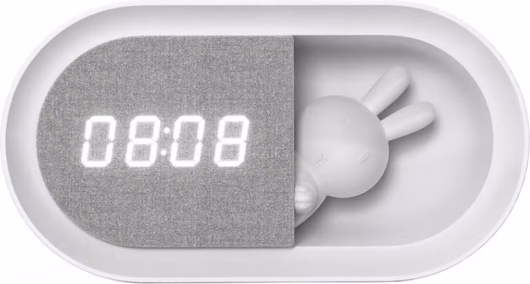 Lampada da tavolo LED da comodino BUNNY 3, bianco-grigio, 1,2 W, bianco caldo, 55 lm, plastica, dimensioni: 8 x 15,5 x 5,1 cm, IP20, Polux
