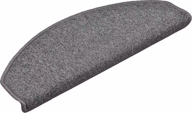 Set di 30 tappetini per scale semicircolari DESIGN IN, colore grigio scuro, antiscivolo e fonoassorbenti, L: 65 cm, P: 24 cm, H: 4 cm