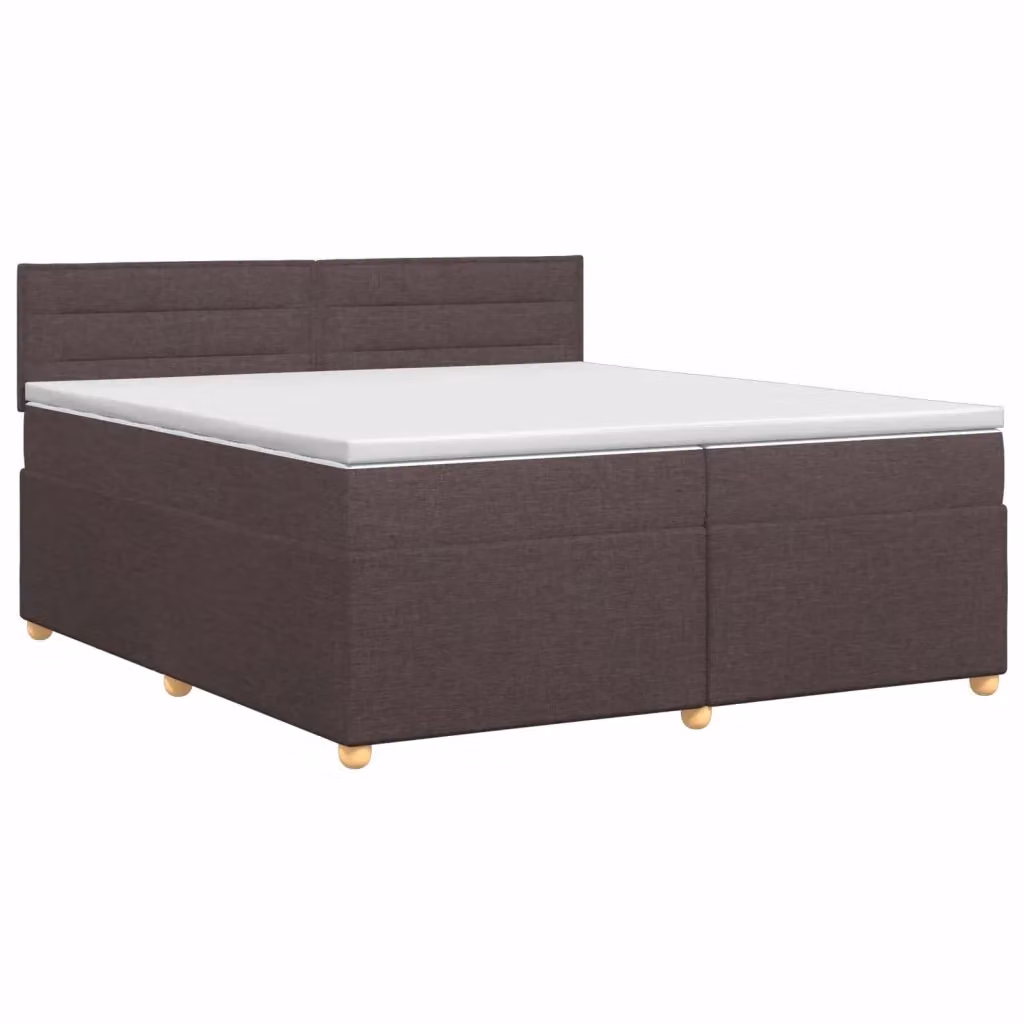 Letto box spring con materasso ibrido vidaXL Marrone e Bianco L/P/H: 200 x 200 x 88 cm – 2