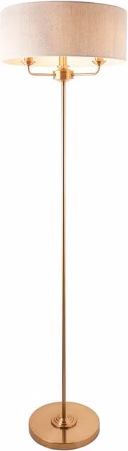 Lampada da terra Highclere ottone vintage 3xE14 Endon