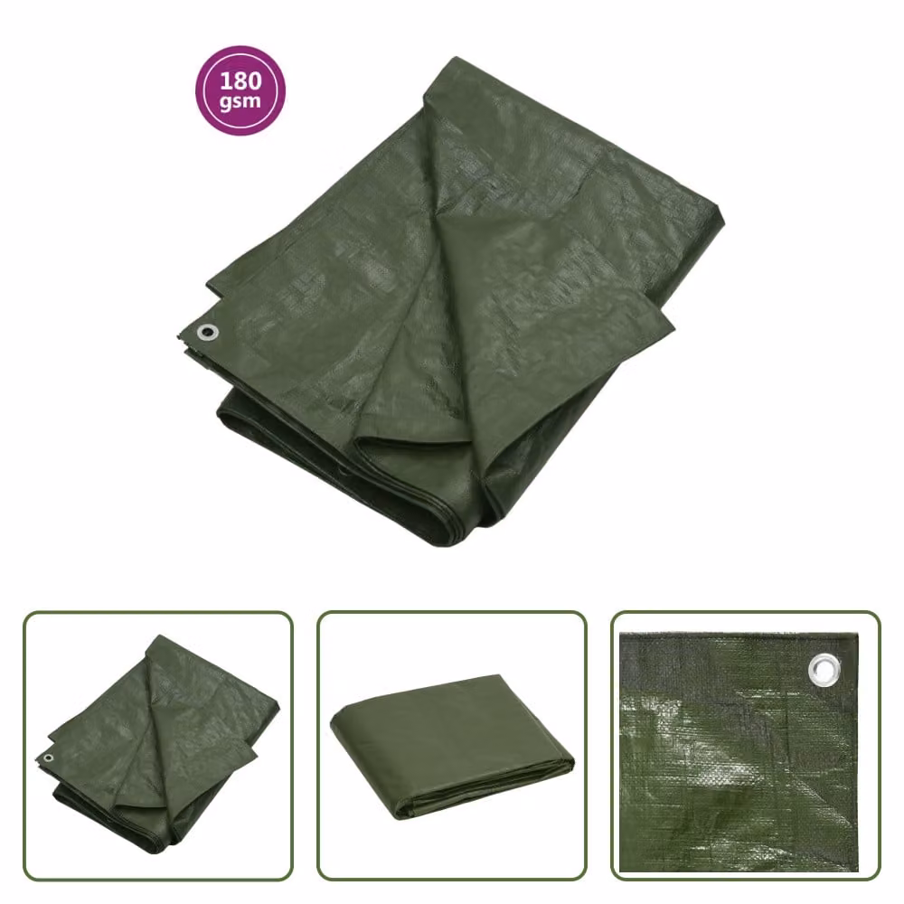 The Living Store telone 180 g/m² 6x6 m Verde HDPE
