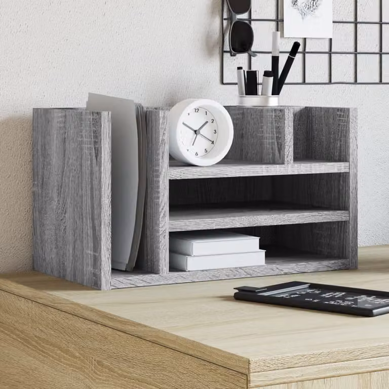 Maison Exclusive - Organizer da scrivania Grigio Sonoma 44,5x24x25 cm Materiale ligneo
